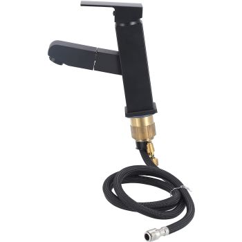 G1/2 Pull Out Faucet Cold Hot Mixer Water Tap with Pull‑Down Sprayer for Bathroom Hotel