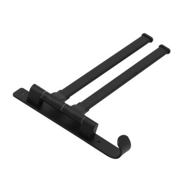 Towel Bar Wall Mounted Rotating Collapsible Space Aluminum Towel Rack for Bathroom