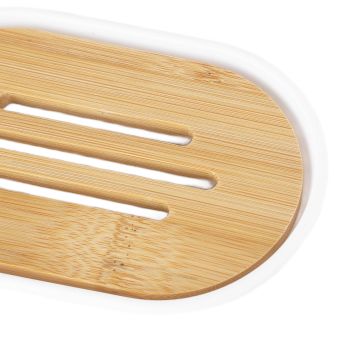 4Pcs Bathroom Accessory Set Bamboo Waterproof Durable Gift Toothbrush Cup for Home HotelWhite