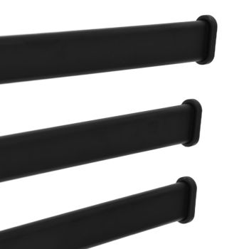 Towel Rack Aluminum Alloy Towel Shelf with 5 Bars Rotatable and Durable for Bathroom and Kitchen Black
