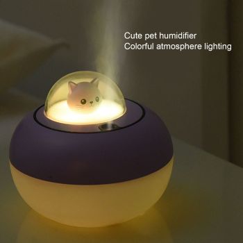300ml LED Desk Humidifier White Pink USB Powered Mute Colorful Large Capacity Air Humidifier for Home Office