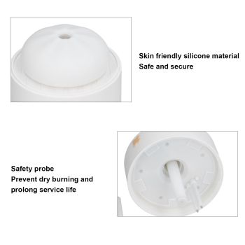400ml Steamed Bun Shape Air Humidifier 2 Gears Adjustable Desktop Humidifier USB PoweredWhite