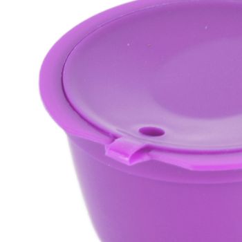 5Pcs 50ml Coffee Capsule Reusable Coffee Filter Cup with Spoon for DOLCE GUSTO Coffee MachinePurple