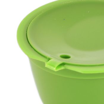5Pcs 50ml Coffee Capsule Reusable Coffee Filter Cup with Spoon for DOLCE GUSTO Coffee MachineGrass Green
