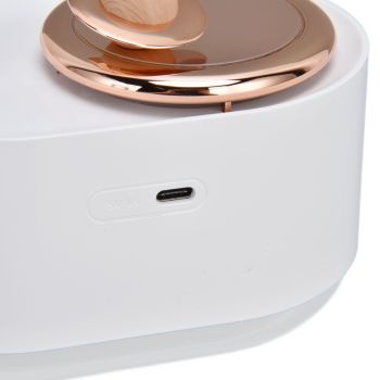 2 in 1 Rotating Planet Humidifier USB Charging Cordless Mute Spray Humidification for Home 1200MAHWhite