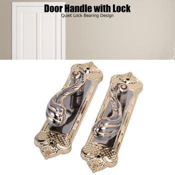 Door Handle Lock Silent Lock Bearing Safety Lever Handle Reversible Bedroom Door Lock
