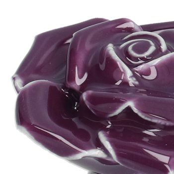 4 Set Rose Shaped Handle Modern Ceramic Cabinet Knob for Home Living Room BedroomPurple