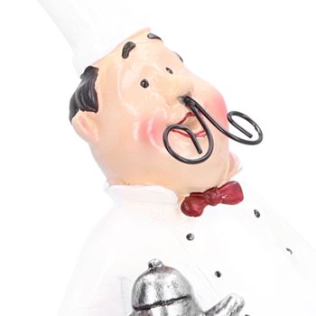 Resin Mustache Chef Figurine Fashion Small Ornaments Message Board Food Shop Hotel Decorations