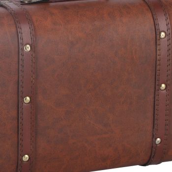 Antique Suitcase Portable Wooden Storage Chest Collection Ornaments Photography Props
