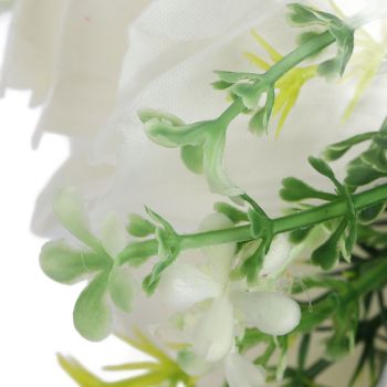 Artificial Wedding Bouquet Silk Flower Simulation Rose Bouquet for Bride Holding FlowersMilky White