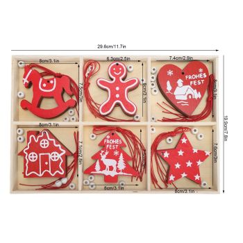 Wooden Hanging Ornaments DIY Christmas Tree Decorative Pendants Decoration AccessoriesJM02033