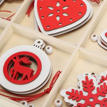 Wooden Hanging Ornaments DIY Christmas Tree Decorative Pendants Decoration AccessoriesJM02034