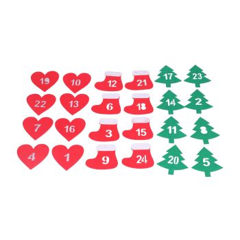24PCS Christmas Bag Lucky Number Drawstring Christmas Sack Advent Calendar Christmas PouchWhite