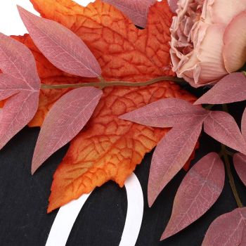 Thanksgiving Wreath Wooden Sign Door Hanging Welcome Sign Wreath Listing Home DecorationMaple Flower