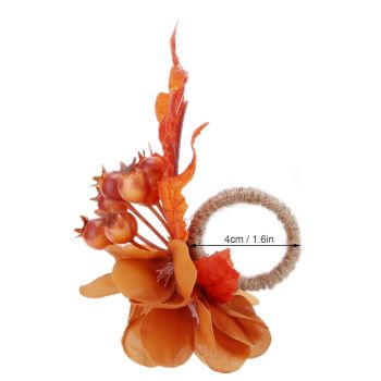 2Pcs Innovative Napkin Ring Decorative Simulation Flower Napkin Holder for Wedding BirthdayMaple Leaf