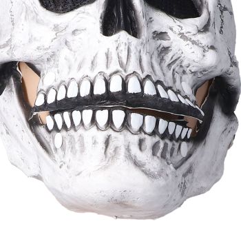 Halloween Skull Helmet Full Head Skull Mask Latex Cosplay Costume Horror Skull Mask for Festival PartyLight Grey