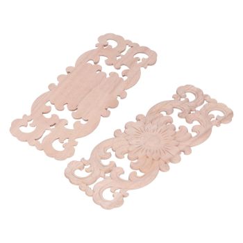 Wooden Appliques DIY Production Exquisite Carving Vintage Style Environmental Decorative Wood Appliques