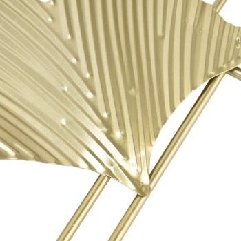 Gold Metal Wall Decor Golden Leaf Wall Hanging Decor Art Sculpture with Frame for Living Room Office Home Hotel