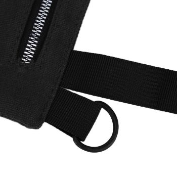 Tool Storage Bag Canvas Foldable Zipper Design Lightweight and Durable High Capacity Tool Roll Up Bag with StrapsBlack