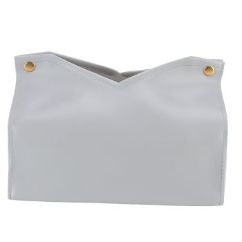 Tissue Bag Artificial Leather Vintage Kitchen Paper Towel Box Container for Office HomeGray