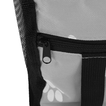 Bear Paw Pattern Pet Carrier Cage Washable Pet Car Travel Safety Seat with Support RodGray