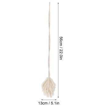 2Pcs Cotton Rope Curtain Tiebacks Leaf Shaped Tassel Curtain Clips Rope Straps for Curtain