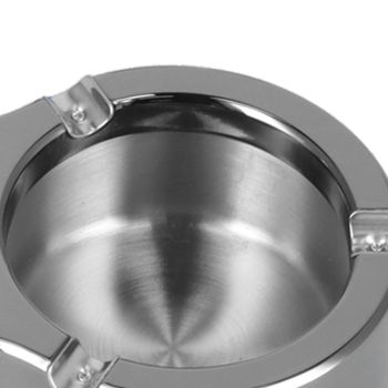 Cigarette Ashtray Stainless Steel Match Lighter Cigarette Ashtray for Home Office DecorationBlack