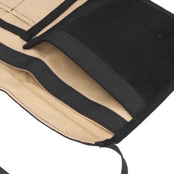 Unilateral Waist Hanging Tool Bag Wear Resistant Oxford Cloth Adjustable Tools Organizer for GardenKhaki Black