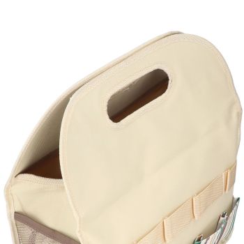 Garden Tool Bag Garden Tote Storage Bag with Multi Pockets Home Organizer for Indoor and Outdoor GardeningKhaki Stripe Stitching