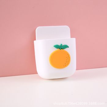 Cartoon Storage Box Wall Mounted Storage Container Cute Phone Storage Box for Home Decoration(White Orange Pattern )