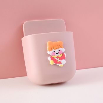 Cartoon Storage Box Wall Mounted Storage Container Cute Phone Storage Box for Home Decoration(Pink Little Girl Pattern )