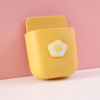 Cartoon Storage Box Wall Mounted Storage Container Cute Phone Storage Box for Home Decoration(YellowFried Egg Pattern )