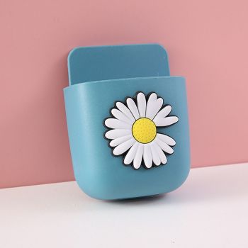Cartoon Storage Box Wall Mounted Storage Container Cute Phone Storage Box for Home Decoration(Blue Daisy Pattern )