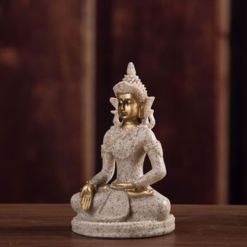 Buddha Statue Artisan Craftsmanship Clear Engraving Strong Frost Resistance Resin Meditating Buddha Statue for Hallway8135