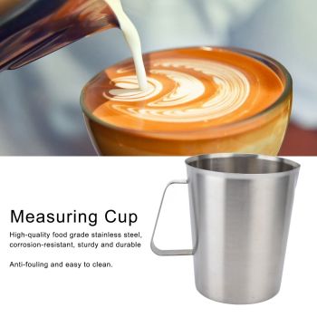 Measuring Cup 304 Stainless Steel CorrosionResistant Coffee Milk Frothing Cup with Scale for Home Coffee Shop(1500ML )