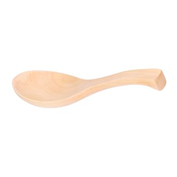 5Pcs Natural Wooden Soup Spoon with Hook The Bowl Hand Polished Japanese Tableware Style Spoon