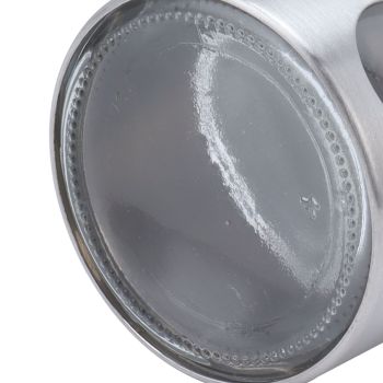 Coffee Bean Container Iron Glass Mini Sealed Jar Kitchen Storage Tank for Beans TeaSilver