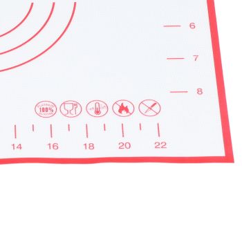 Baking Mat Silicone Non Slip Heat Resistant Dough Mat with Scale for Home Kitchen 29x26cmRed