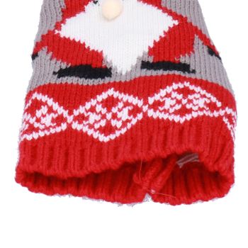 Knitted Wine Bottle Cover Bag Sleeve Home Decoration for Christmas Wedding Birthday PartyRed +Gray