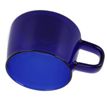 Transparent Coffee Cup 250ML Borosilicate Cup Glass Tea Water Milk Mug with HandleBlue