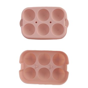 Silicone DIY Ice Cubes Mold Ice Ball Maker Mould Tray for Home Bar Party Cocktail UseLight Pink 6Hole 45mm