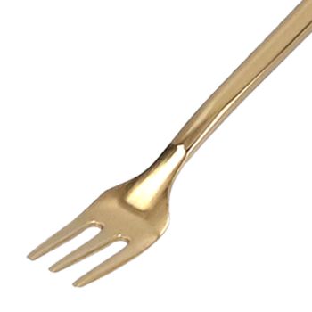 4Pcs 304 Stainless Steel Coffee Spoon Long Handle Coffee Spoon and Fork with Square Head Durable Easy Cleaning for Cafe and BarGold