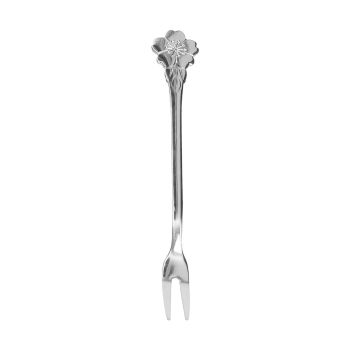 4pcs 2 Prong Fruit Fork Stainless Steel Mini Salad Fruit Dessert Tasting Forks for Home Kitchen PartySilver