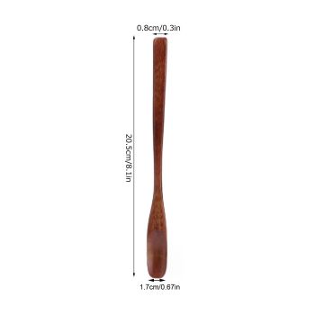 5Pcs Small Wood Color Spoon Narrow Headed Anti Scalding Spoon for Children Food Home Kitchen