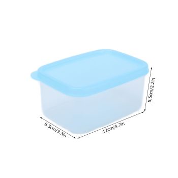 5Pcs Small Food Container Blue Heat Resistant Reusable Mini Airtight Multifunctional Food Box