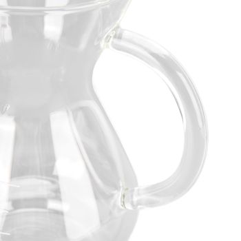 400ml Glass Coffee Pot Kettle Heat Resistant Pour Over Coffee Maker with Stainless Steel Filter for Home KitchenRound Base