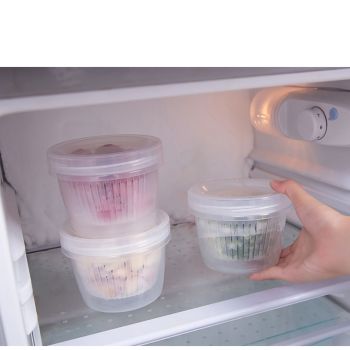 Kitchen Storage Containers Small Drain Basket Kitchen Drain Sealed Box Refrigerator Organizer Containers with Lid