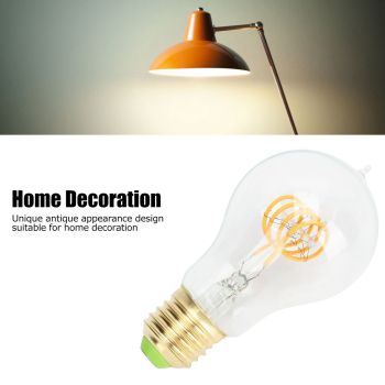 A60 Tipped Antique Bulb Dimmable LED Filament Lamp for Coffee Shop Retro Decoration Lamp 110V E27 Lamp Holder 4w Warm Light Transparent
