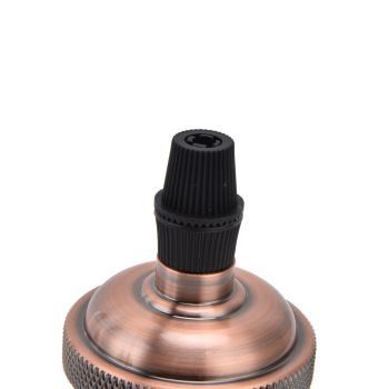 6 Pcs Lamp Holder Metal E26 E27 Screw Retro Lighting Base Accessories with Ground Aluminum ShellRed Bronze