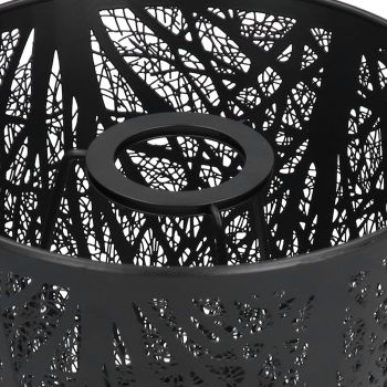 Wrought Iron Lampshade Carved Forest Tree Shaped E27 Mini Lamp Shade for Table Lamp Bedroom Bedside DecorBlack